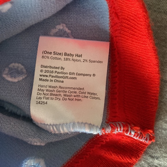 Blue and Red Polka Dot Hat for Baby - Picture 3 of 3